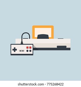 Retro video game console vector illustration.