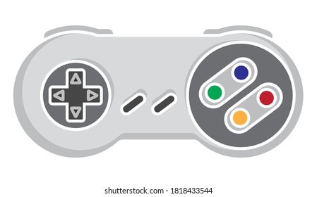 Retro video game controller or joystick flat color icon for apps or website