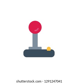 Retro video game joystick flat icon, vector sign, colorful pictogram isolated on white. Old game controller symbol, logo illustration. Flat style design
