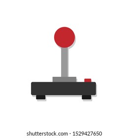 Retro video game joystick flat icon, vector sign, colorful pictogram isolated on white. Old game controller symbol, logo illustration. Flat style design