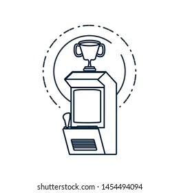 retro video game machine with trophy cup