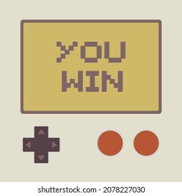 Retro Video Game Machine With You Win Message