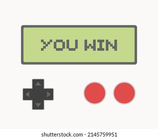 Retro Video Game Machine With You Win Message