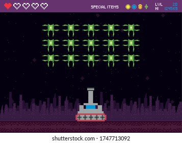 Retro-Videospielraum pixelig Vektorgrafik-Design