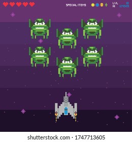 Retro-Videospielraum pixelig Vektorgrafik-Design