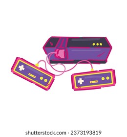 Consola de videojuegos retro sobre fondo blanco