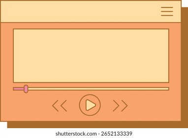 Ilustração da interface do reprodutor de vídeo retro