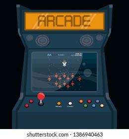 Retro videogame  arcade machine card