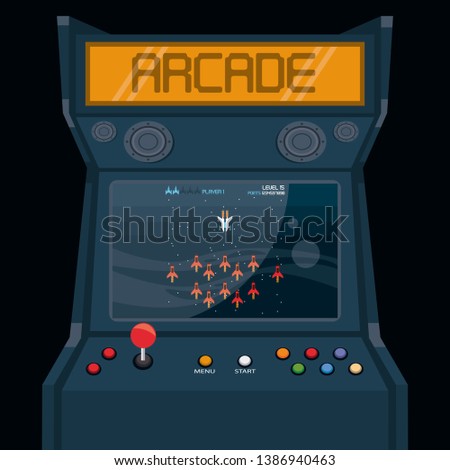 Retro videogame  arcade machine card