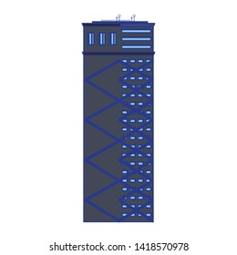 Retro videogame building pixelated cartoon isolated vector illustration graphic design