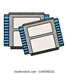 Retro videogame cassettes scribble