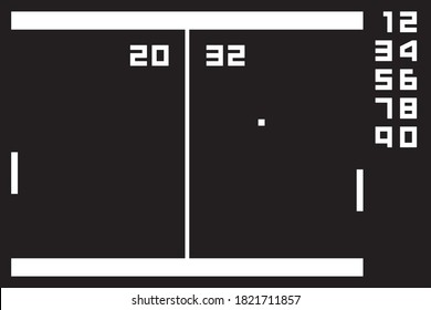 Retro videogame clock. Vector illustration on black background
