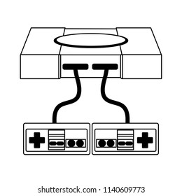 Retro videogame console in black and white