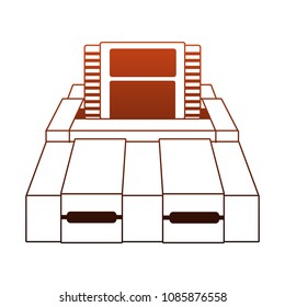 Retro videogame console orange lines