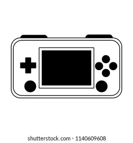 Retro videogame console portable in black and white