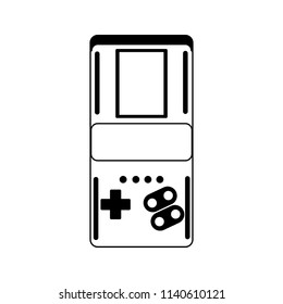Retro videogame console portable in black and white