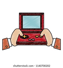 Retro videogame console portable scribble