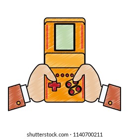 Retro videogame console portable scribble