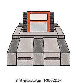 Retro videogame console scribble