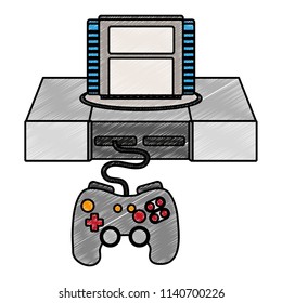 Retro videogame console scribble