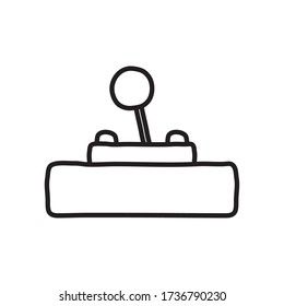 retro videogame control icon over white background, line style, vector illustration