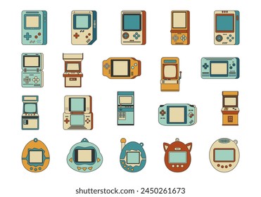 Retro Videogame Illustration Element Set