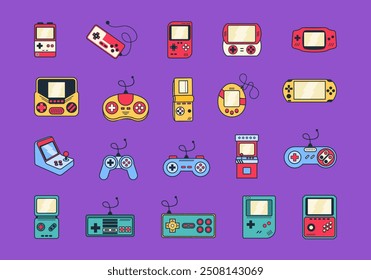 Retro Videogame Illustration Element Set