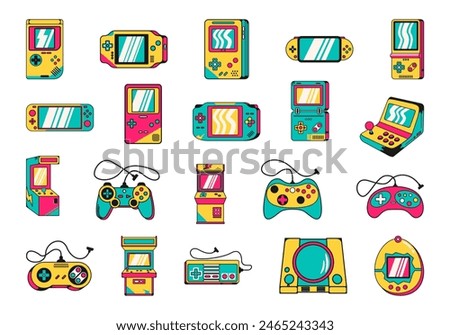 Retro Videogame Illustration Element Set