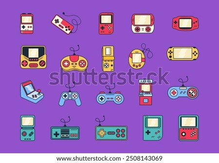 Retro Videogame Illustration Element Set