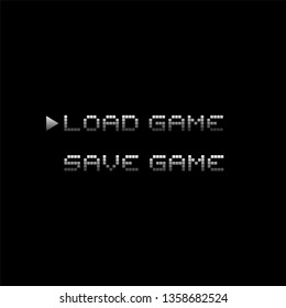 retro videogame menu
