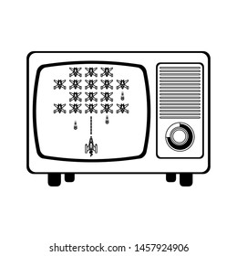 Retro videogame on television screen vector illustration graphic design