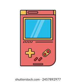 retro videogame portable device icon vector illustration graphic flat style for technology and industry design element