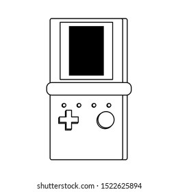 retro videogame portable icon over white background, vector illustration