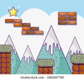 Retro videogame scenery