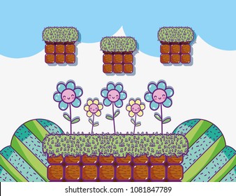 Retro videogame scenery