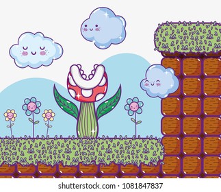 Retro videogame scenery