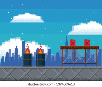Retro videogame  screen arcade background card