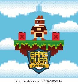 Retro videogame  screen arcade background card