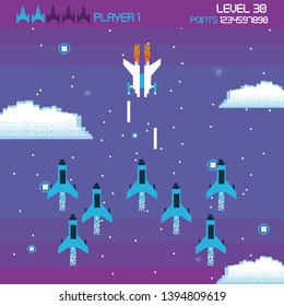 Retro videogame  screen arcade background card