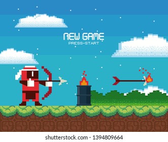 Retro videogame  screen arcade background card