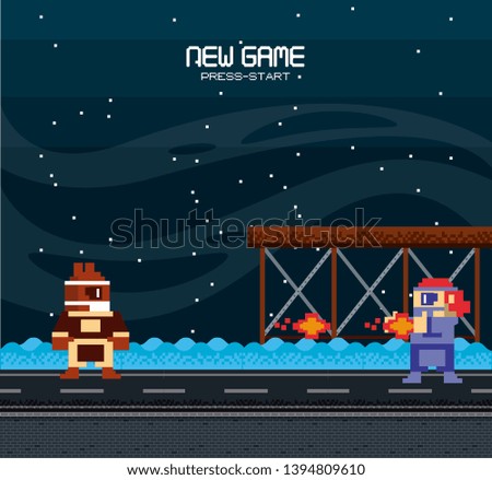 Retro videogame  screen arcade background card