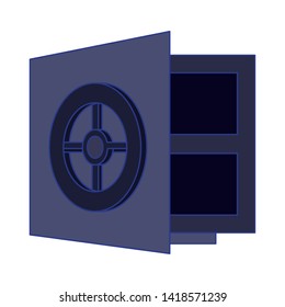 Retro videogame strongbox open pixelated cartoon isolated vector illustration graphic design