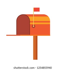 Retro vinatge styed mail box. Flat Style Vector Illustration . Design perfect for mail subscription.