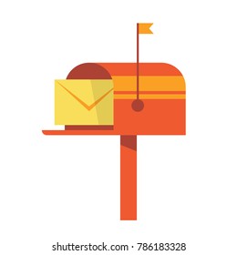 Retro vinatge styed mail box.  Flat Style Vector Illustration . UI UX Design perfect for mail subscription.  