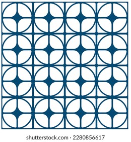 Patrón retro vinsage. Patrón de ilustración de arte retro. Fondo vectorial impecable. Patrón azul sobre fondo único blanco. Fondo geométrico abstracto. 