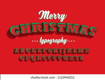 retro/ vintage 3dimensional christmas typography design vector/illustration 