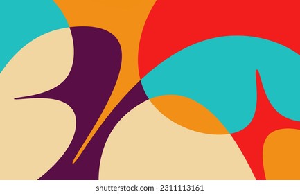 Retro vintage 60s 70s abstract wavy background. Vector illustration