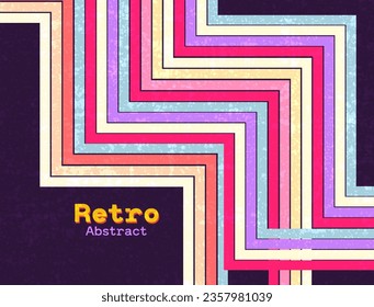 Retro vintage 70s, 80's, 90's style stripes background poster lines and shapes vector design graphic 1970s retro background. abstract stylish 70s, 80's and 90's era line frame illustration