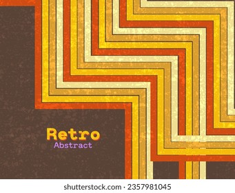 Retro vintage 70s, 80's, 90's style stripes background poster lines and shapes vector design graphic 1970s retro background. abstract stylish 70s, 80's and 90's era line frame illustration