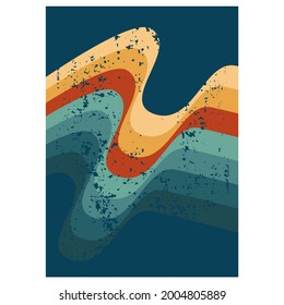 Retro vintage 70s style stripes background poster lines.abstract stylish 70s era line frame illustration 11